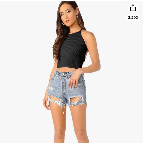 Lace Up Back Top - Picture 4 of 7